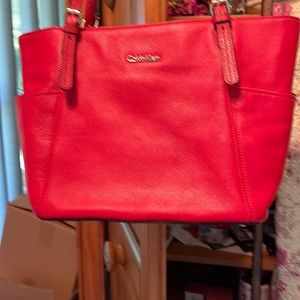 Red Calvin Klein purse like new